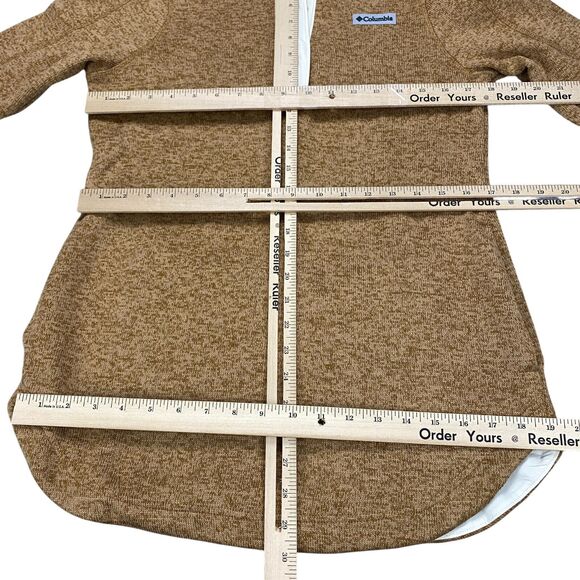 Columbia Women's Small Sweater Weather Fleece Tunic 1/4 Button Camel Brown - Picture 10 of 15